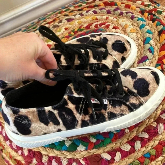 NWOT Superga animal print velvet sneakers  37 - Picture 3 of 8